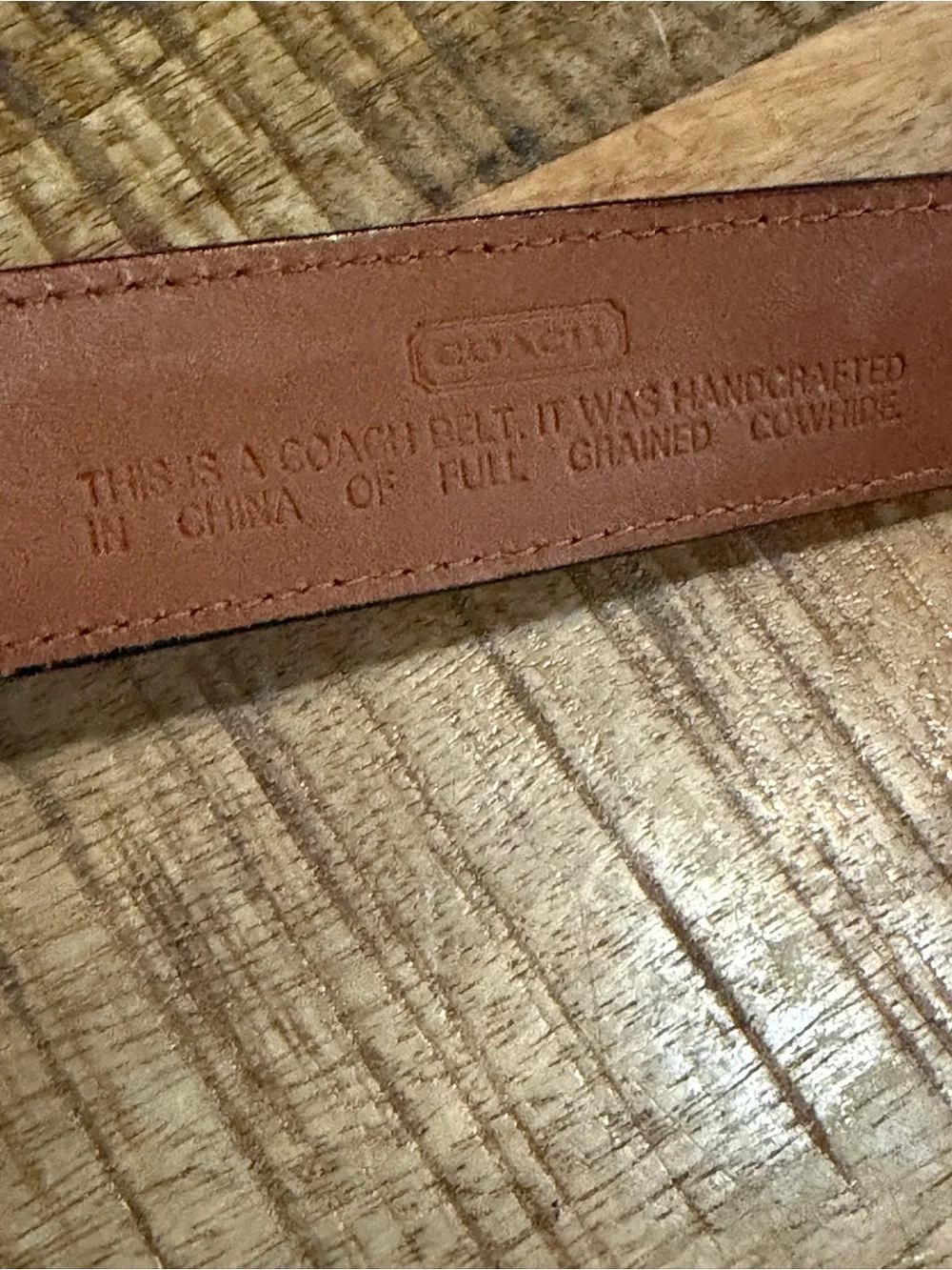Coach British Tan Cowhide Leather Belt Size 36”, 1” Wide Unisex